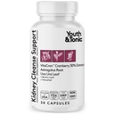 Jugend & Tonic Kidney Cleanse & Detox Ergänzung mit Cranberry Extrakt - Unterstützt Urinary Tract Gesundheit, Blase und Nierengesundheit - Vegan, Non-GMO - 30 Vegetarische Pillen