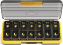 Zoksi Am Pm Pill Organizer 7 Tage, Wöchentliche Pille Box 2 Mal pro Tag, Medizin Pill Organizer mit separatem Kompartment, Reise Pillen Fallspender Portable für Vitamine, Fischöle, Medikamente(Schwarz)