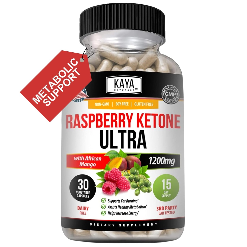 Kaya Naturals Keto Diet Framboise Ketone - Supplément de perte de poids, contrôle de l'appétit, ...