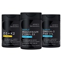 Sports Research® Multivitamin Pack - Chelated Triple Magnesium Complex 300mg, Vitamin D3 5000iu + K2 100mcg, and Alaskan Omega-3 Fish Oil 1250mg