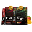 Korrect Stack – Edge Energy & Electrolyte Bundle | Clean Energy Powder + Fuel Electrolyte Powder | Focus, Hydration & Endurance | 15 Packets + 15 Packets (Mango & Melonberry)