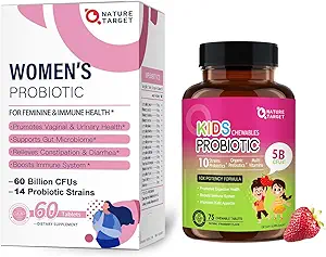 NATURA TARGET Probiotici-per-Donne + Masticabile probiotico per bambini