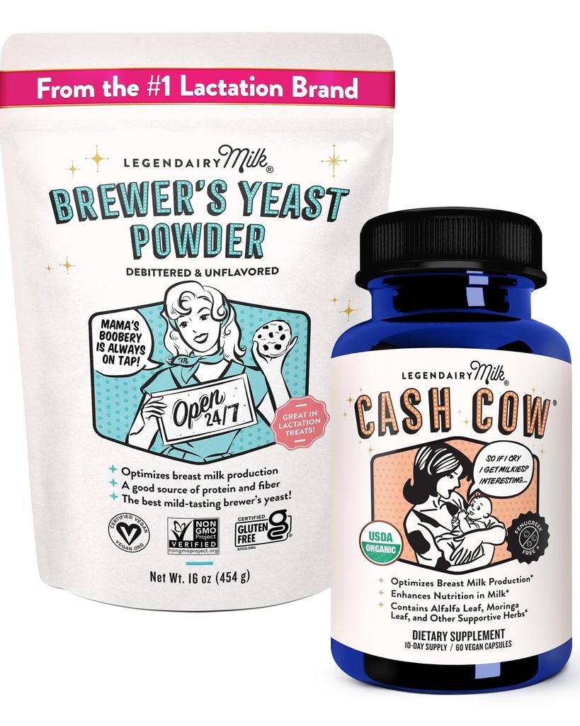 Legendairy Milk Cash Cow + Brewer's Yeast - Breastfeeding Supplement for Milk Supply Increase - Fenugreek-Free, Non-GMO & Gluten Free