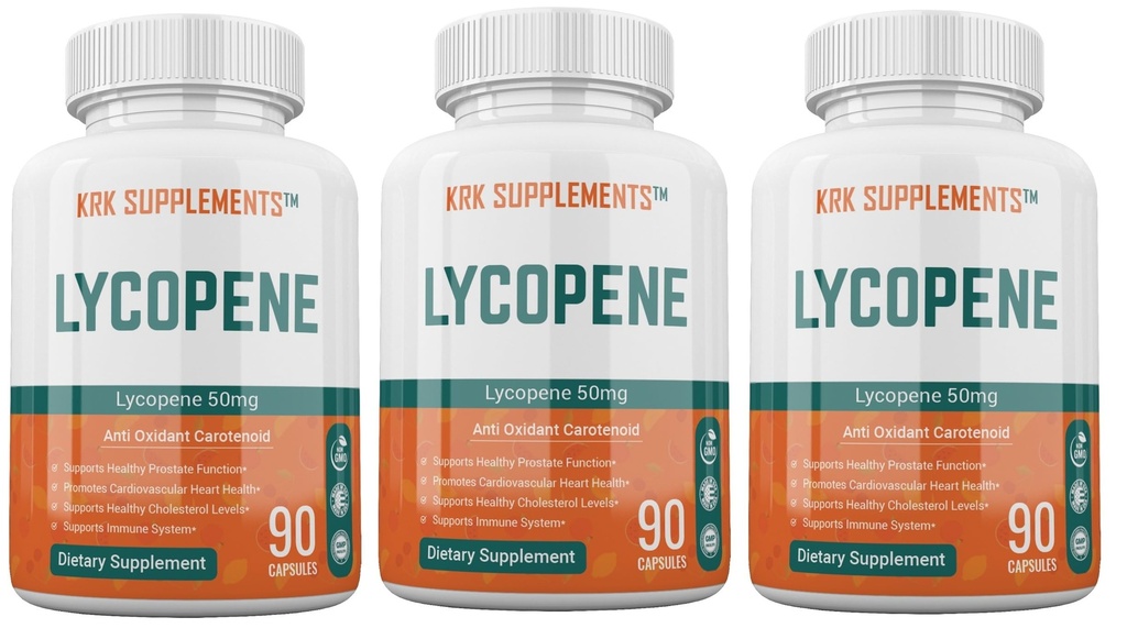 3 bouteilles Lycopène 50mg 270 Capsules totales