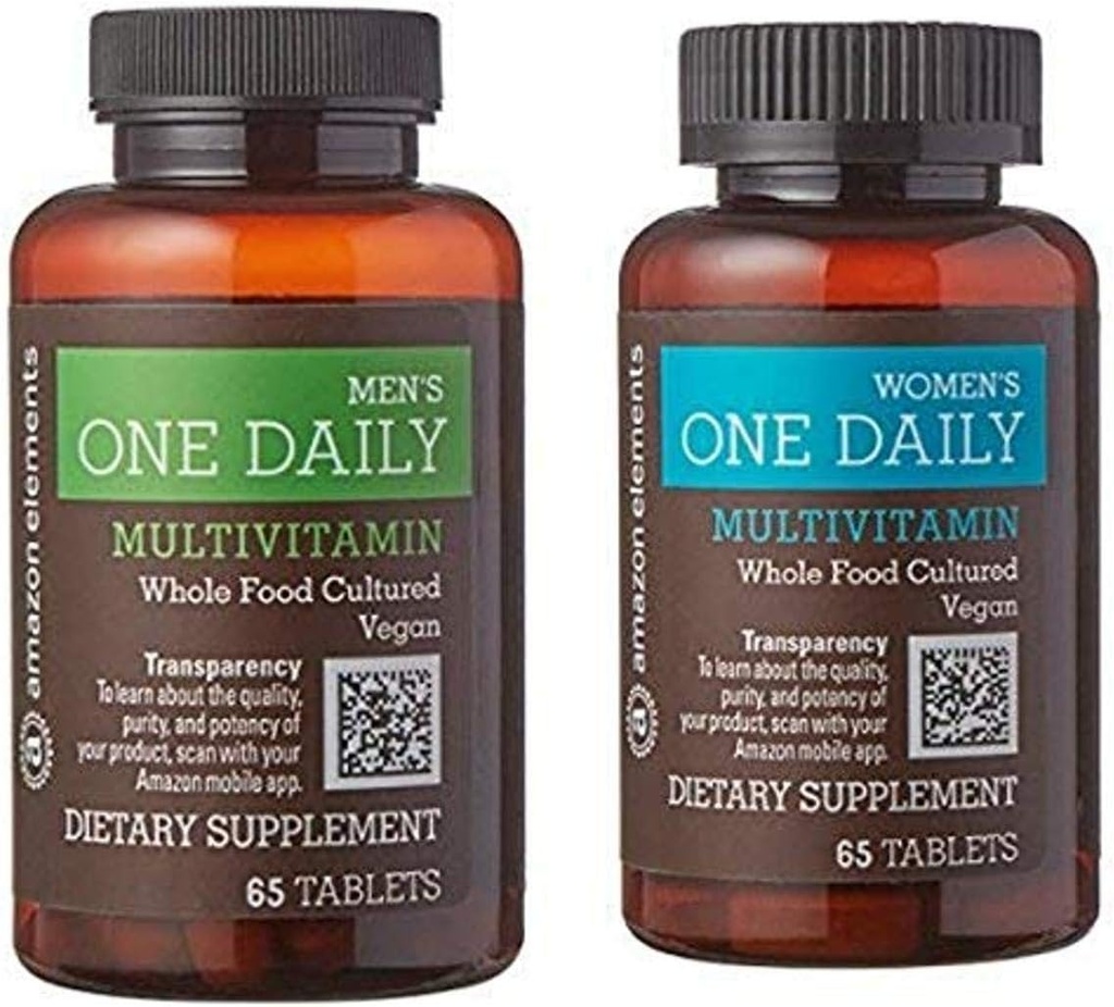 Éléments Multivitamines quotidiennes pour hommes et femmes, végétalien, 65 comprimés, 2 mois d'approvisionnement