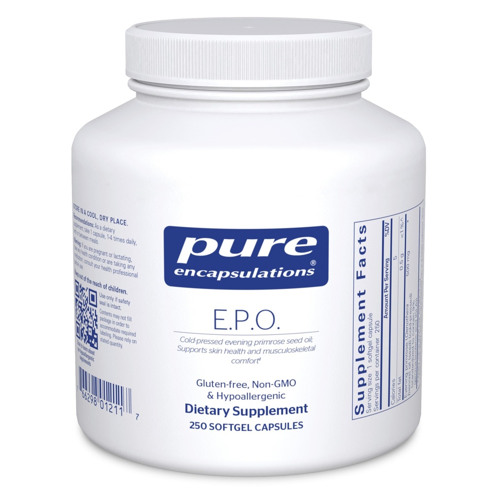 Pure Encapsulations E.P.O. (Evening Primrose Oil) | Integratore alimentare anallergico contenente 9% GLA | 250 capsule Softgel