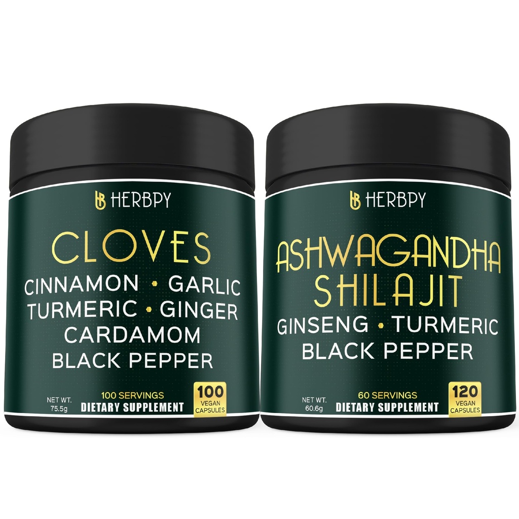 Bundle 7in1 Cloves Supplement und 5in1 Ashwagandha Shilajit
