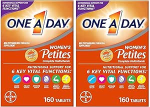 ONE A DAY Frauen Petites Multivitamin, Ergänzung mit Vitamin A, C, D, E und Zink für Immungesundheit Unterstützung, B Vitamine, Biotin, Folat (als Folsäure) & More,Tablet, 160 Count (Pack von 2)
