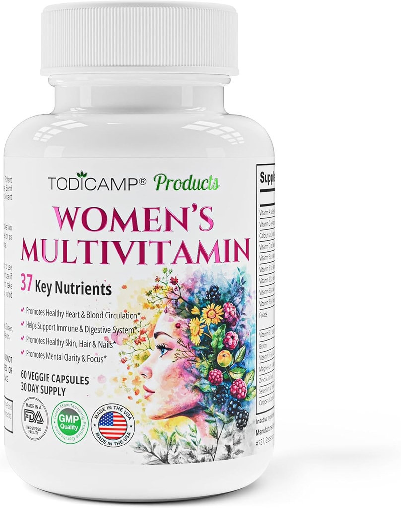Multivitaminico femminile & Mineral Complex con estratti vegetali - Vitamine Capelli e Unghie - Multivitamina Fondamentale per Donne - Alimentazione 30 giorni
