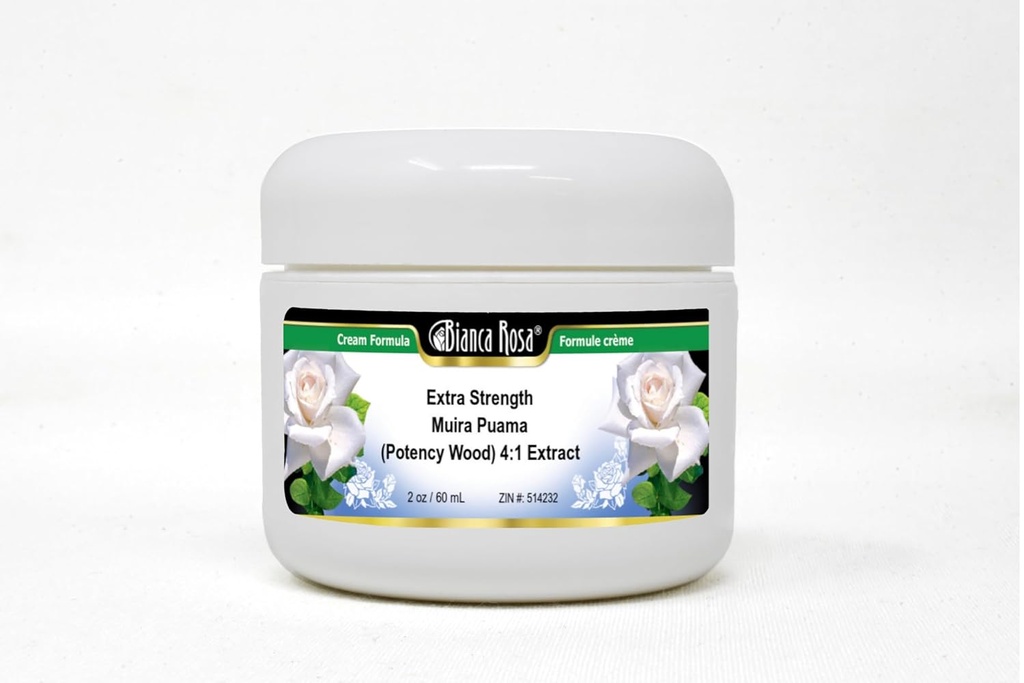 Bianca Rosa Extra Strength Muira Puama (bois de potentiel) 4:1 Extract Cream (2 oz, ZIN: 514232) - 2 Pack