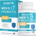 Probiotika für Männer, 530 Billion CFUs & 12 Strains, Probiotikum mit Turmeric Cranberry & Goji, Gut Health für Männer, unterstützt Verdauungsgesundheit, Microbiome, Colon, & Immune Health, 30-Day Supply