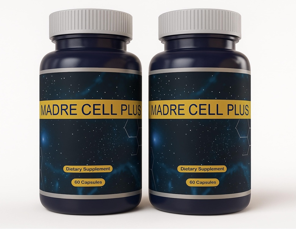 Madre Cell Plus - Stem Cell Made of Purest AFA, Gluten Free Blue Green Algae - 60 Capsules Pack 2 Frascos