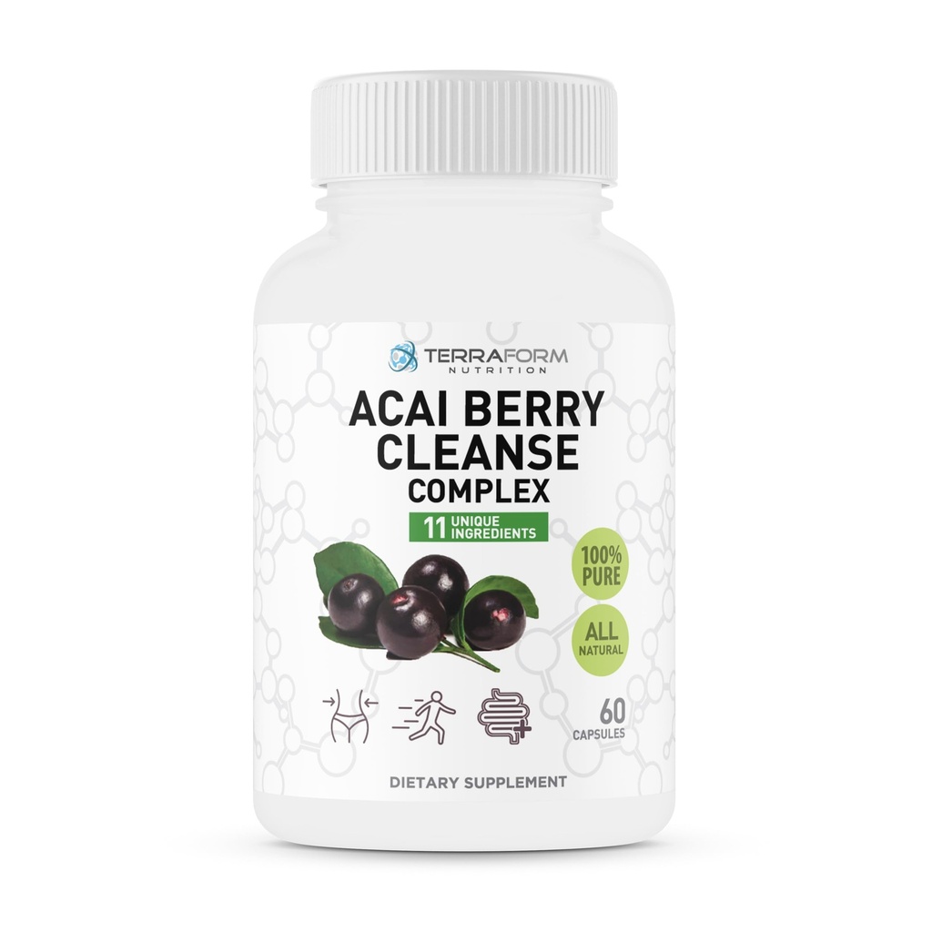 Natural Acai Berry Cleanse – Powerful Antioxidant Cleanse – Liver, Colon & Pancreas Detox Cleanse, Helps Support a Healthy Digestive System - Made in USA – 1 Month Supply