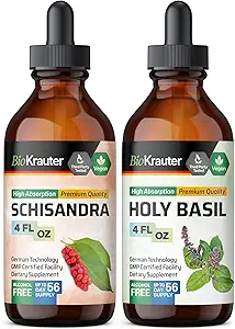 BIO KRAUTER Schisandra Tincture 4 Fl. Oz. & Santo Basilio Tincture 4 Fl. Oz.