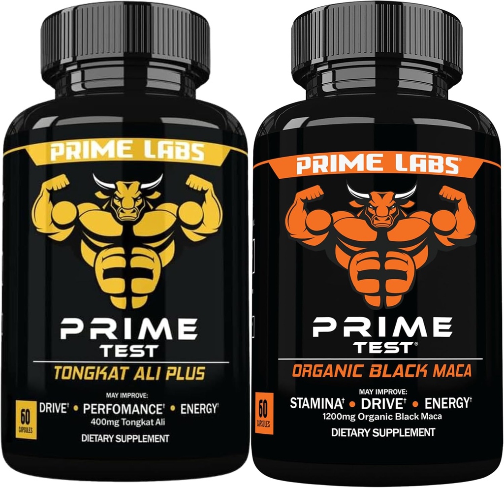 Prime Labs Tongkat Ali Plus (60 ct) + Bio Black Maca Kapseln (60 ct)