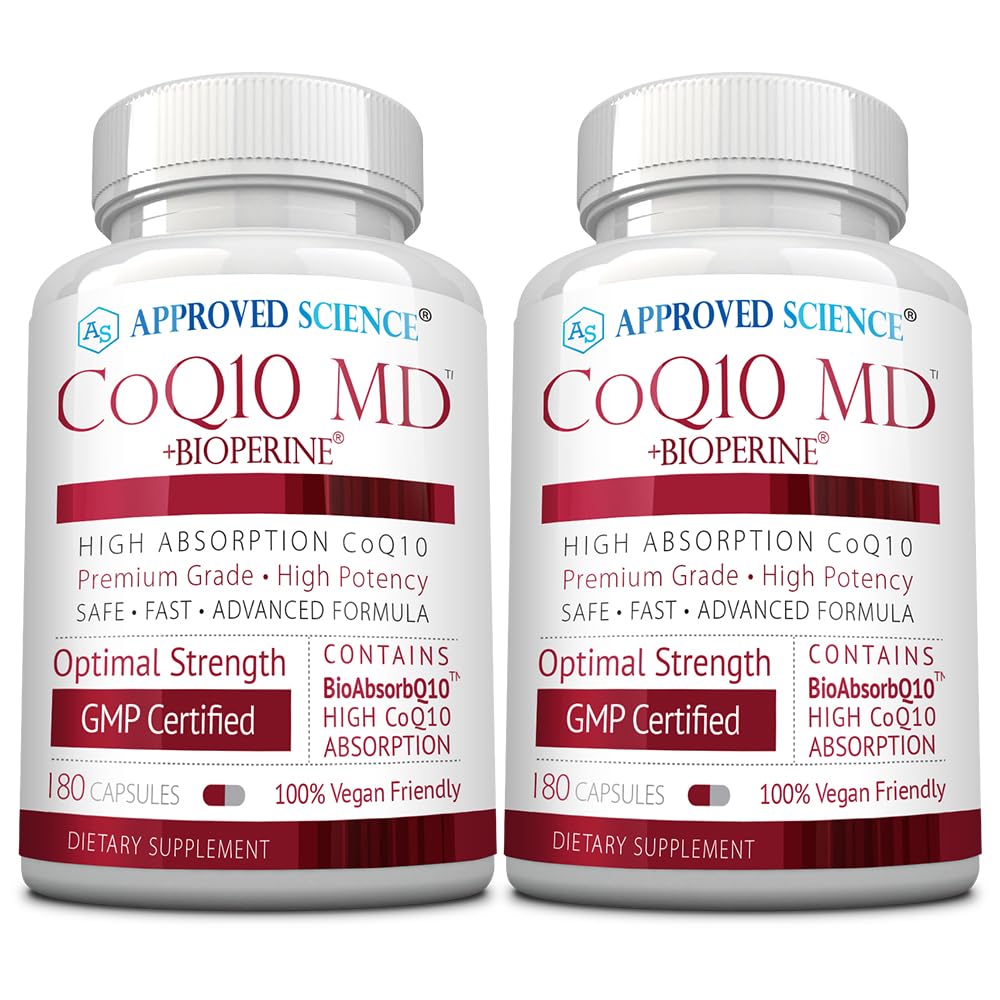 Genehmigtes Science® CoQ10 MD - Extra Strength 300mg Pure CoQ10 mit BioPerine® für schnellere Absorption - Optimale Unterstützung - 6 Monate Versorgung