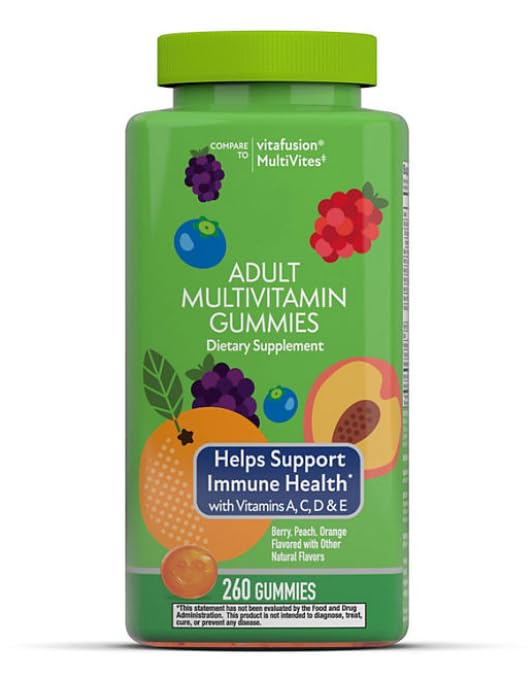 Adult Multivitamin Gummies | Naturally sourced Berry, Peach and Orange Flavors | 260ct