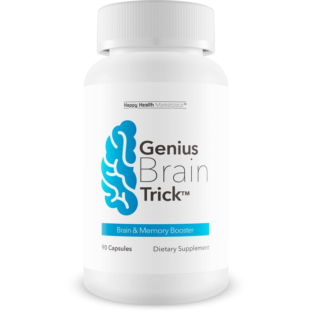 Genius Brain Trick - Our Best Memory Focus Supplement for Brain - Natural Memory Enhancing Supplements - Focus & Clarity - Healthy Alpha Brain Support Supplement Improve Focus and Brain Function