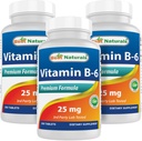 Best Naturals Vitamin B6 25mg 250 Tabletten (250 Zähler (Pack von 3))
