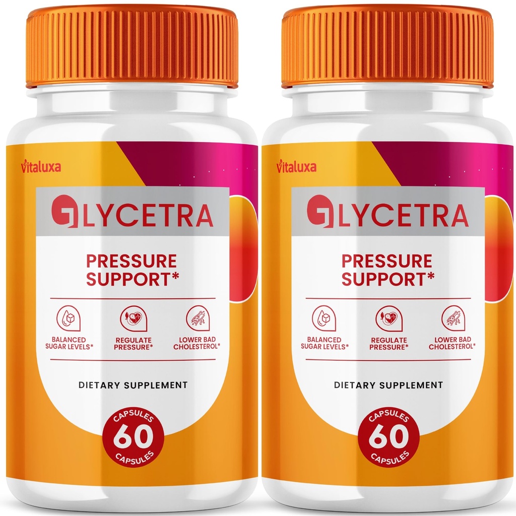 (2 Pack) Glycetra Capsules, Glycetra Blood Support Supplement Advanced Formula Premium Blend All Natural Balance Flow, Glicetra Pills Maximum Strength Glycogen Support Health Wellness Review (120 Ct)