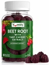 YUM-V'S Beet Root Gummis mit Tart Cherry Extract - Berry Flavor Beetroot Gummies - Beet Chews für Blutzirkulation und Antioxidans Unterstützung - Red Beets Gummies (Berry 60 Count (Pack 1)