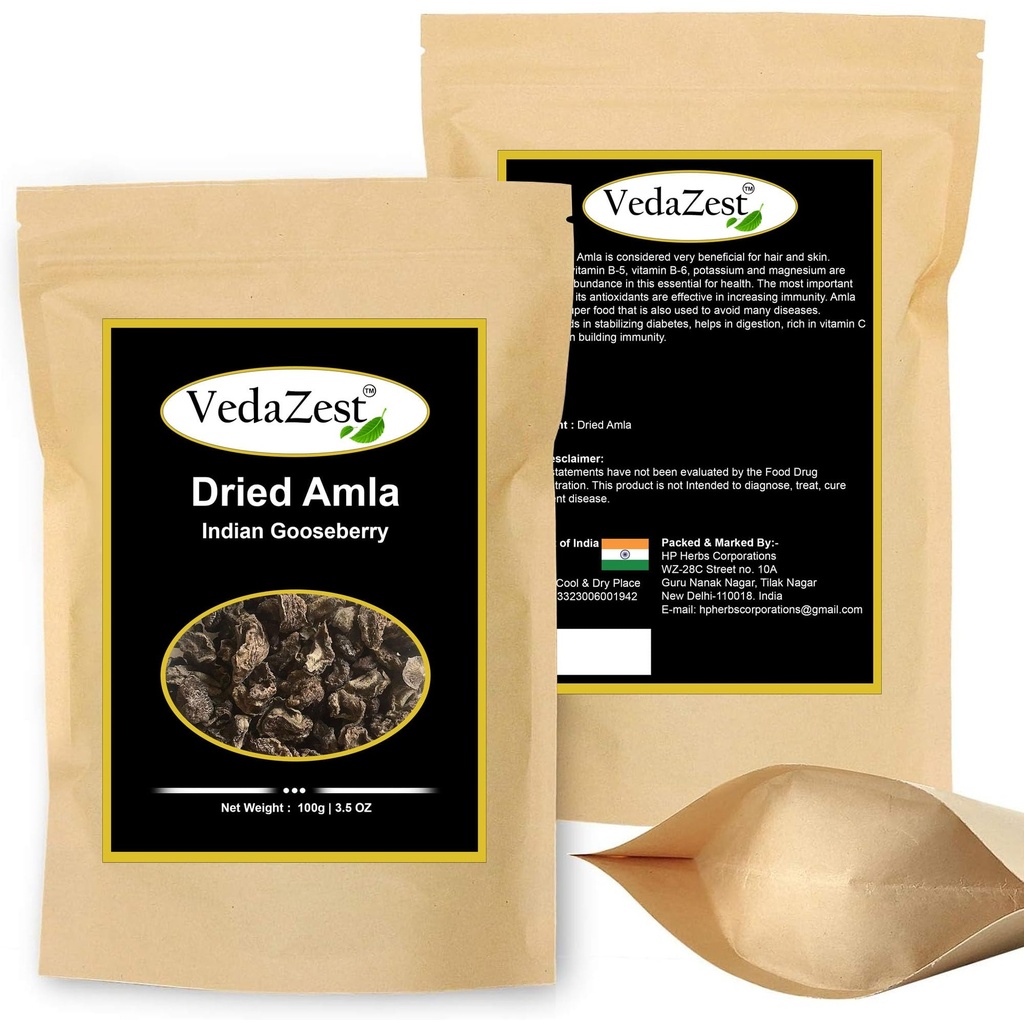 Organics Dried Amla/Indian Gooseberry/Amalaki for Tea, Drink, Hair Pack and More -100 Gram / 3.5 Ounce