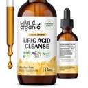 Nettoyer les gouttes d'acide Urique sauvage et biologique - Tart Cherry, Turmeric, Chanca Piedra Stone Breaker Complex pour nettoyer le rein - Uric Acid Support Supplément - Teinture végétalienne, sans sucre et sans alcool - 2 oz