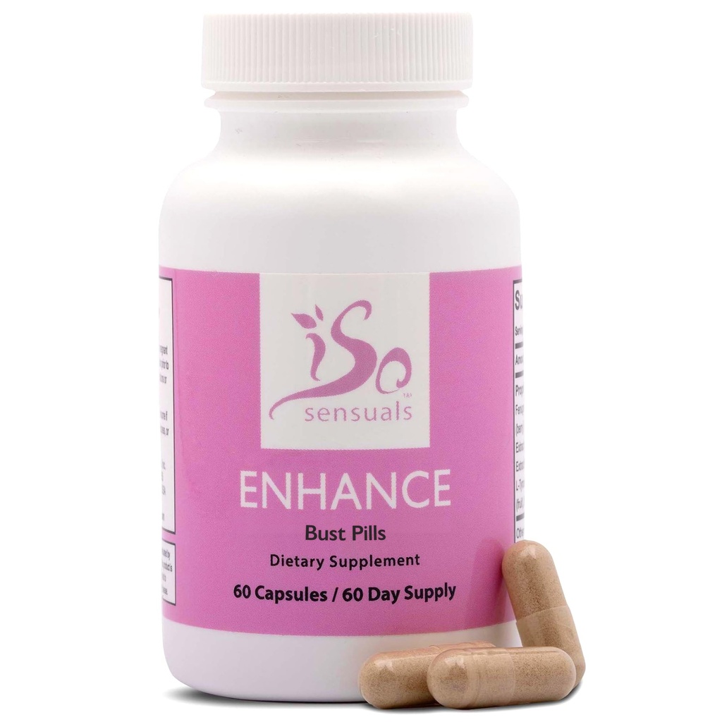 IsoSensuals Enhance Brustvergrößerung Pillen - Brustvergrößerung Pillen für Frauen, Brustvergrößerer, All-Natural Zutaten, 60 Kapseln