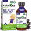 Wellements Organic Elderberry Syrup for Kids | Supports Immune Health* for Babies & Toddlers, Made with Organic Elderberry, USDA Certified Organic & Non GMO | 1 Anno +, 4 Fl Oz