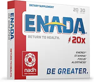 ENADA 20 x NADH Supplement | Boost Energy, Mental Focus, Stamina | Unterstützung Fatigue, Cell Regenerator | 20mg NADH 30 Lozenges (1 pro Portion) | Natürliche Energieergänzungen für Frauen und Männer