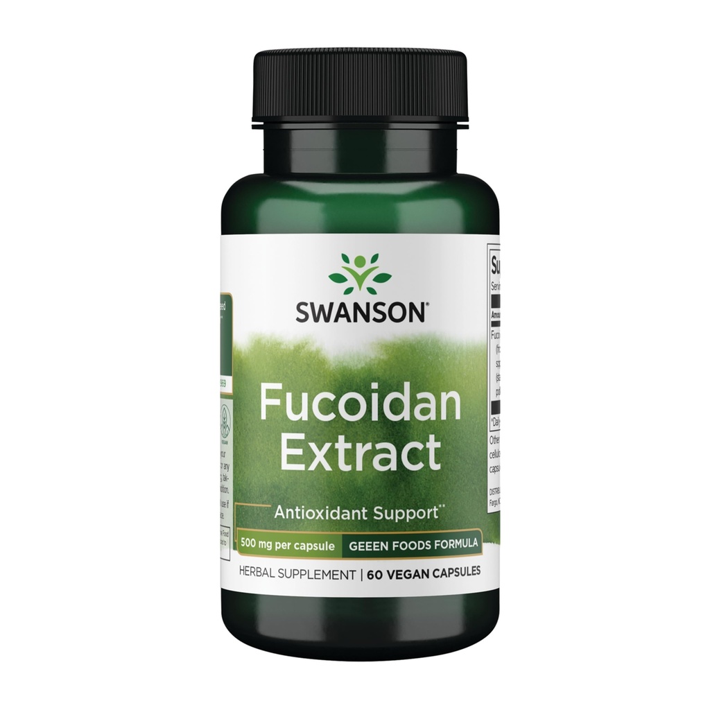 Swanson Maximum Strength Fucoidan Extract - Kräuterergänzung Förderung Immunsystem Funktion - Natürliche Formel Unterstützung Gesamtgesundheit - (60 Veggie Kapseln, 500mg Jeder)
