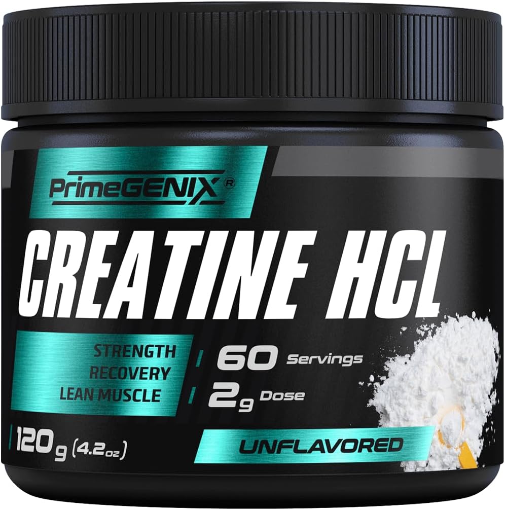 Creatine HCL Poudre de Creatine instantanée pour les hommes dans leurs années 40, 50 et au-delà.