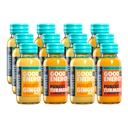 UNROOTED Good Energy Shot (12 Pack, Multipack) - 6X Mighty Ginger, 6X Punchy Turmeric -12 x 60ml Bottles