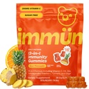 Grüns Immun Sugar Free Immunity Gummies with Vitamin C, Zinc, MCT Oil, & Turmeric - Daily Immune Support Supplement for Adults - Sour Pineapple Flavor (28 Count)
