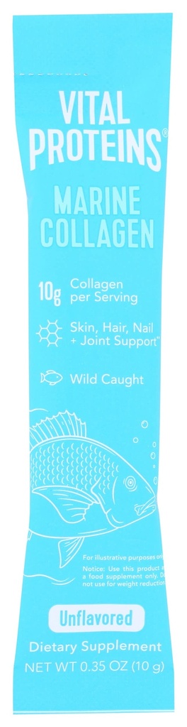 Vital Proteins Marine Collagen Stick, Unflavored, 10 Gm, 0.35 Ounce (Pack of 20)