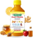 Supplément diététique de 400 ml pour la santé cardiaque - Soutient le bien-être cardiaque et le cholestérol inférieur - vinaigre de cidre de pomme (VAC), jus d'ail, gingembre, citron et miel - 1 bouteille