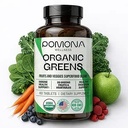 Pomona Wellness Super Greens Supplement, Voll von Superfood Vitamine & Minerals, Obst & Gemüse, Grüns Pulver für Bloating und Digestion, Gut Health, USDA Organic, Non-GMO, 60 Tabletten