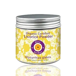 Deve Herbes Polvere di liquirizia pura (Glycyrrhiza glabra) Grado terapeutico naturale per pelle e capelli - 50gm (1.76 oz)