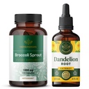 HERBAMAMA Broccoli Sprout and Dandelion Kit - Bundle of Broccoli Sprout Capsules & Dandelion Root Extract 4 fl oz - Vegan, Non GMO, Sugar & Alcohol-Free - 2 Pack