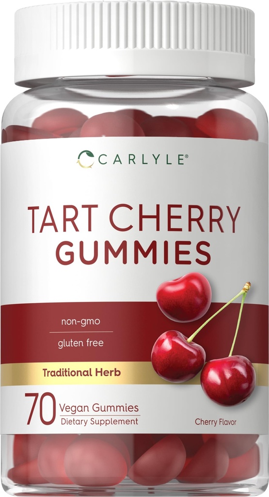 Carlyle Tart Cherry Gummies | 2000mg | 70 Count | Cherry Flavor | Vegan, Non-GMO und Gluten Free Formula