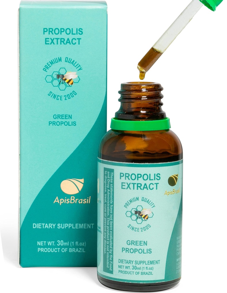 Estratto di liquido di Propoli di api verde brasiliano (30ml) - Supporto immunitario naturale - Antiossidante - Confezione da 1