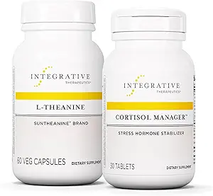Ensemble Thérapeutique Intégrative avec Cortisol Manager, 30 Comprimés et L-Theanine, 60 Capsules - Cortisol Manager for Stress Support with Ashwagandha* - L-Theanine to Support a Relaxed State*