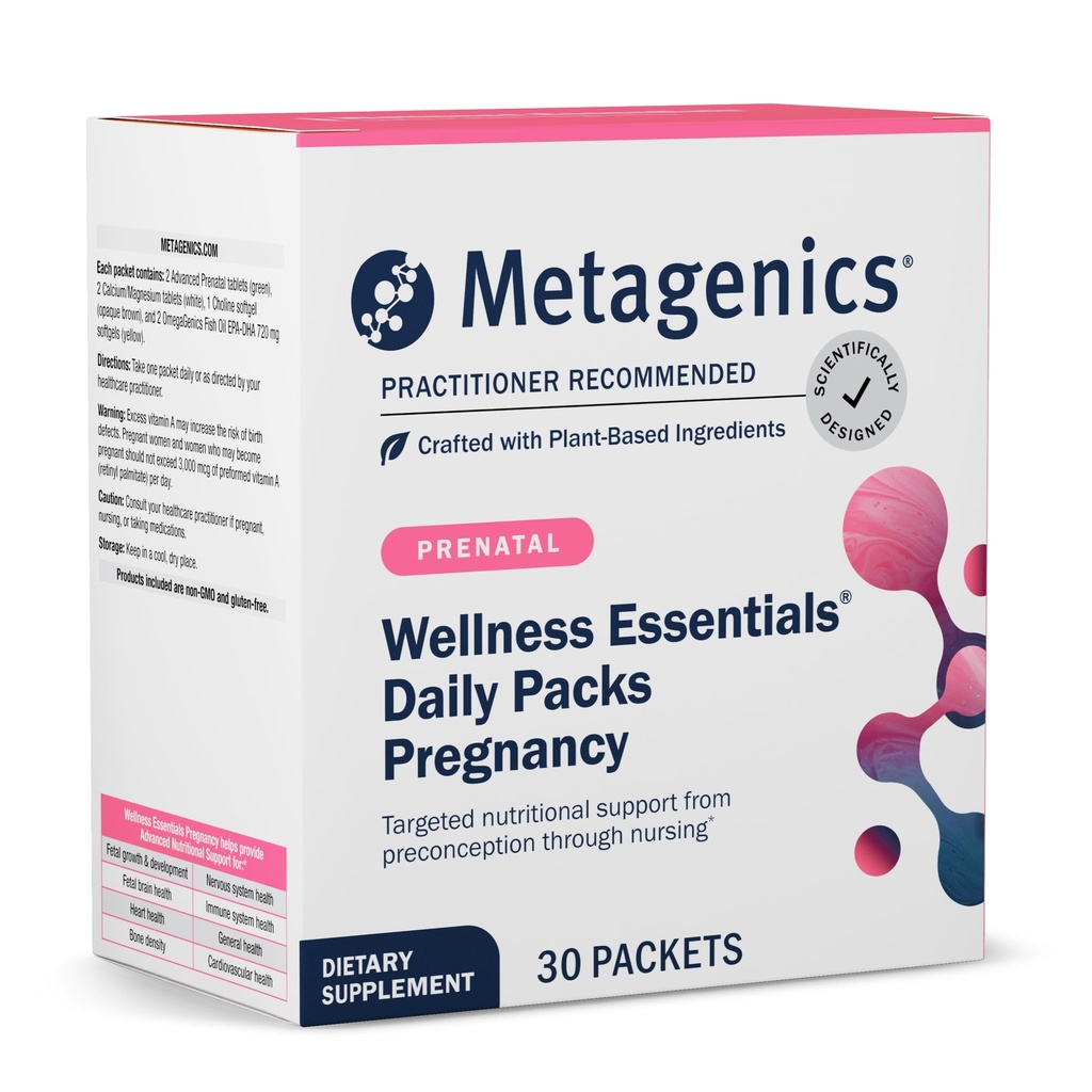 Metagenics Wellness Essentials Gravidanza Pacchetti giornalieri - Prenatale, Gravidanza e Assistenza Infermieristica* - con acidi grassi Omega-3 - Folate & Antiossidanti - Multivitaminici per le donne - 30 Pacchetti