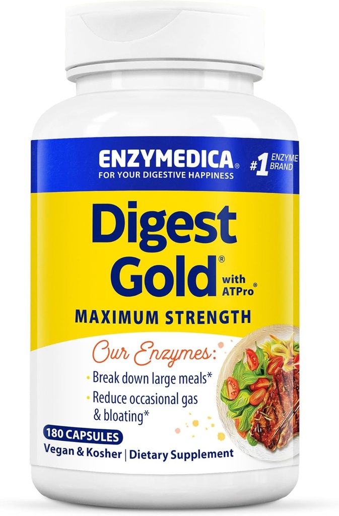 Enzymedica Digest Gold + ATPro, maximale Verdauungsunterstützung, 180 Kapseln
