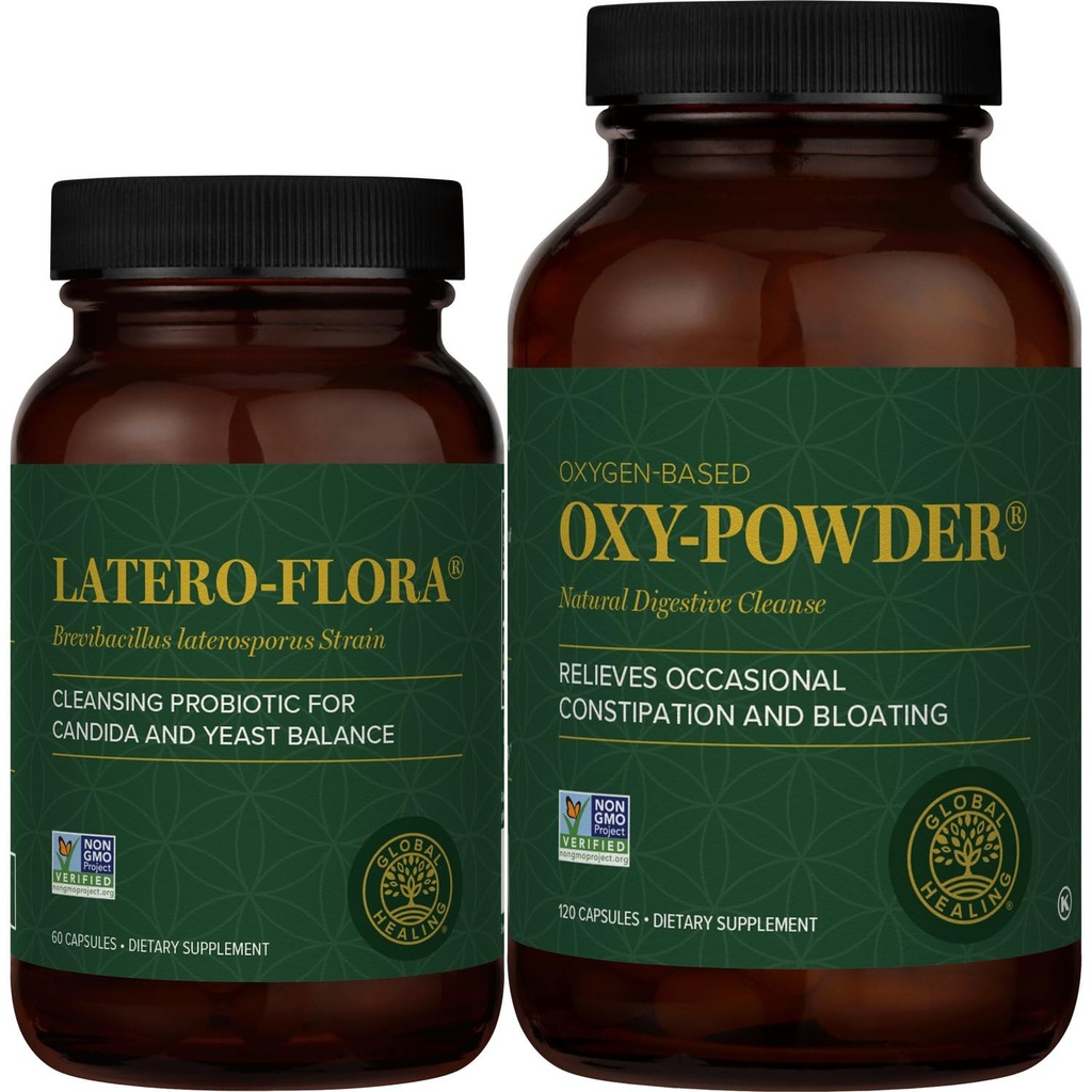 Global Healing Center Colon Cleanse Program, 6-Day Quick Cleanse with Step-by-Step Instructions - Oxygen Based and Natural Colon Cleanse Paired with Probiotic Supplement for Healthy Digestion Support