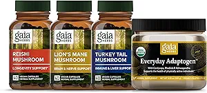Gaia Herbes Magnifique Kit Champignons - Reishi Champignon, Lion Mane Champignon, Turquie Tail Champignon, Adaptogène quotidien