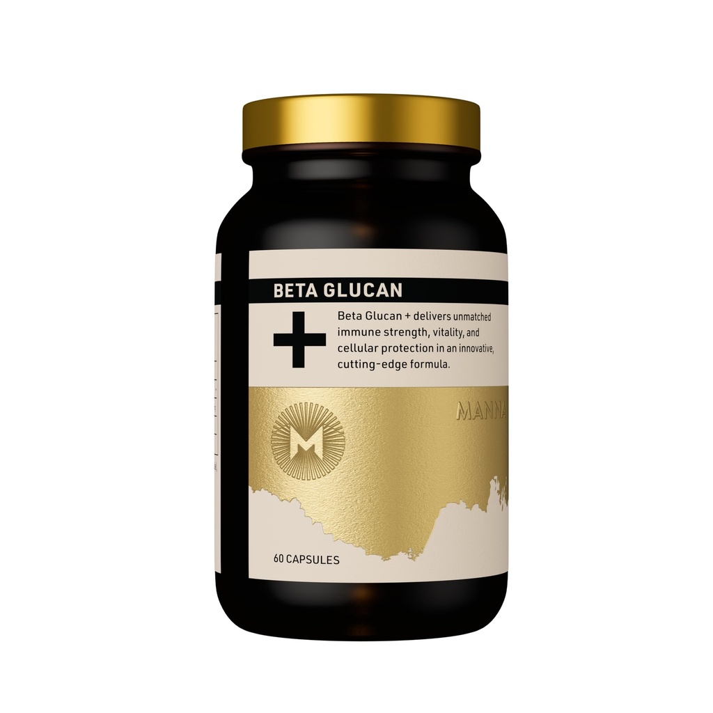 Manna Beta Glucan+ Capsules | 1000mg Beta Glucan Complex | Reishi Mushroom & Oats | Supplement for Immune Support, Heart Health, Cellular Renewal & Antioxidant Protection | 60 Count