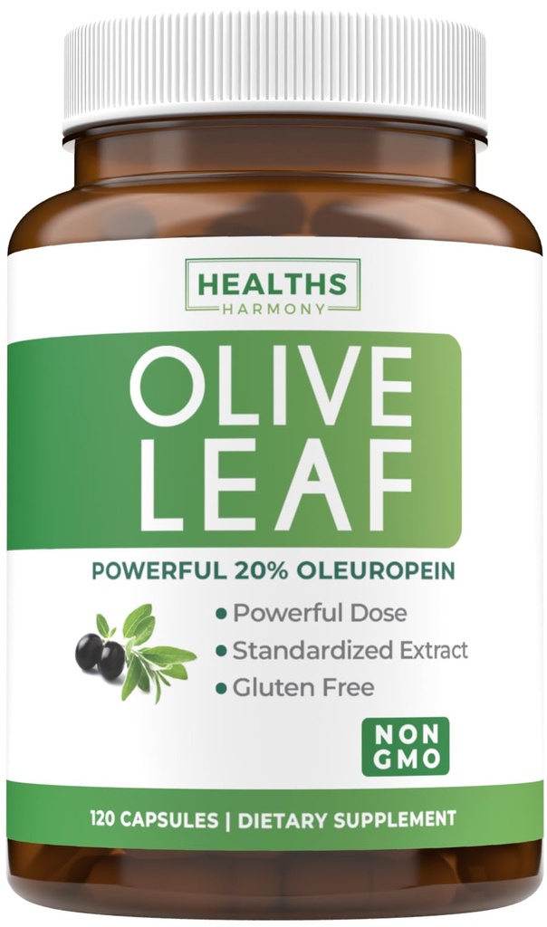 Super Strength Olive Leaf Extract Kapseln - Vegan Non-GMO 750mg Olive Extract mit 20% Oleuropein Antioxidans Ergänzung für Immunität Haut und Herz-Gesundheit Unterstützung - Made in USA (4 Monate Versorgung)