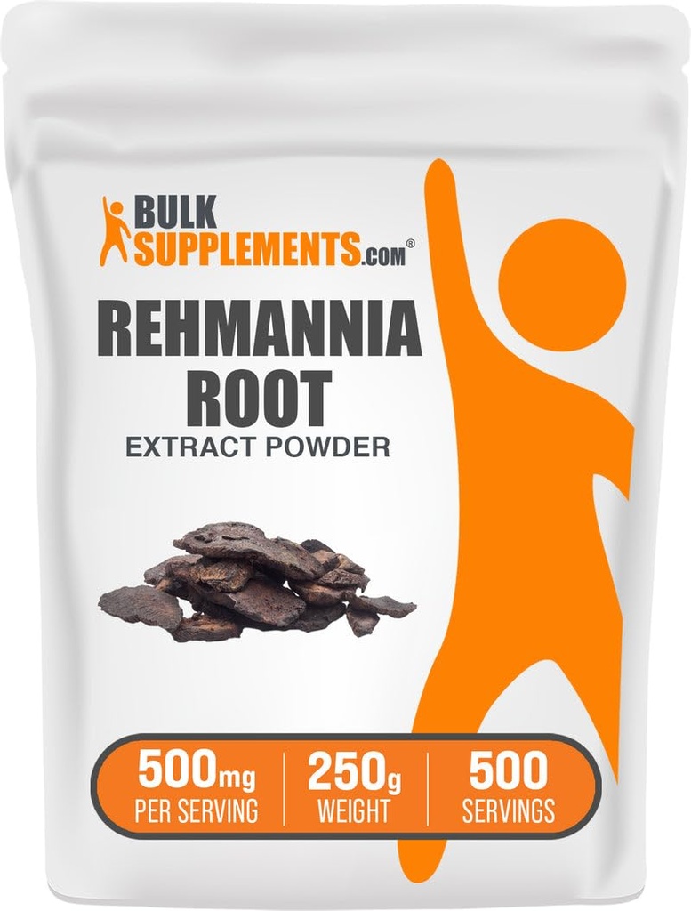 BulkSupplements.com Rehmannia Extract Powder, from Rehmannia Root, Herbal Supplement - Gluten Free, 500mg per Serving, 250g (8.8 oz) (Pack of 1)