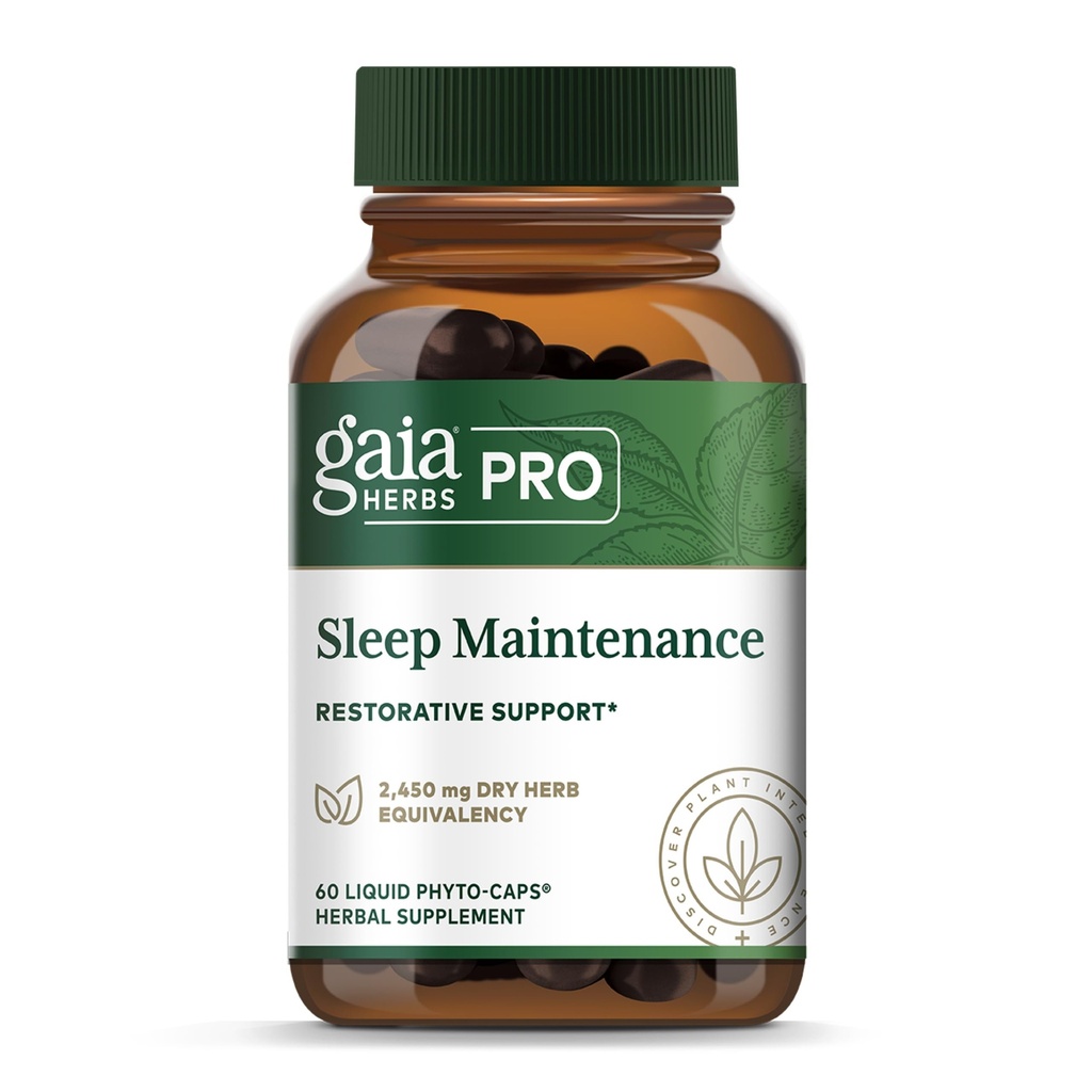 Gaia Herbs PRO Sleep Maintenance - Adrenal Health & Sleep Support* - Supplement with Ashwagandha Magnolia Bark & Jujube Date - Vegan Gluten-Free - 60 Liquid-Filled Capsules (30 Servings)